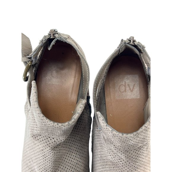 Dolce Vita Booties 7 1/2 Tan Brown Perforated Buckle Back Zip - Picture 9 of 11